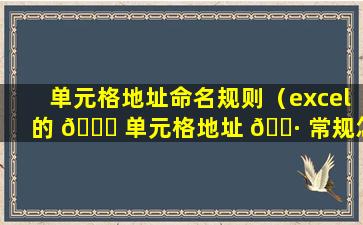 单元格地址命名规则（excel的 🐎 单元格地址 🌷 常规怎么命名）